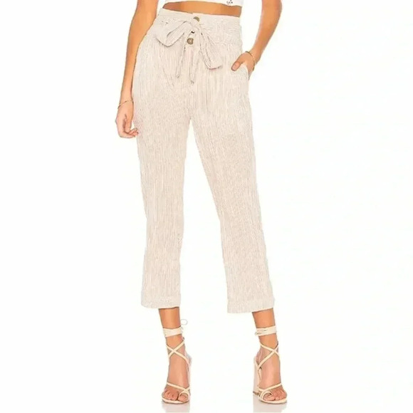 FREE PEOPLE 2 Rumors Yarn Dye Harem Pants in Canvas Combo • Natural Cream - Picture 3 of 16